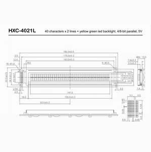 Modulo display lcd a tempo di consegna di 3 giorni per interfaccia parallela industriale display lcd 40x2 4002 con sfondo verde giallo - Product Image 5