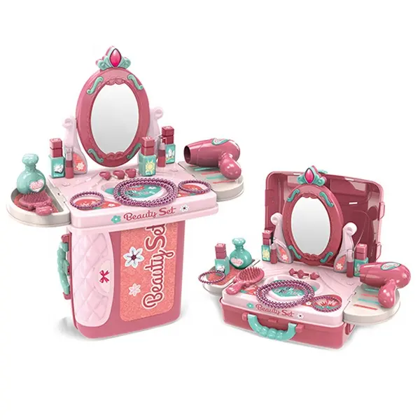 Samtoy Suitcase Gift Box Play Set Pink Beauty Moda Crianças Fingir Cosméticos Crianças Maquiagem Conjuntos Para Meninas Make Up Kit Meninas Brinquedo