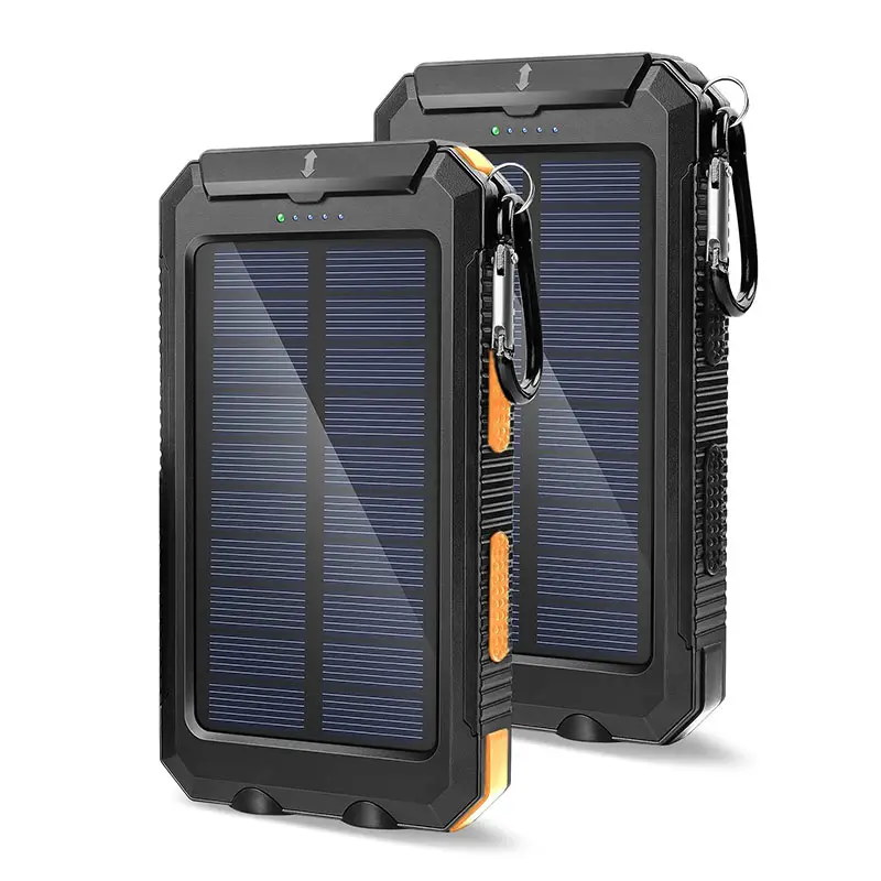 Multi interface 20000mah Wireless charger solar outdoor powerbank with cable portable mobile power bank for iphone 14 for xiaomi