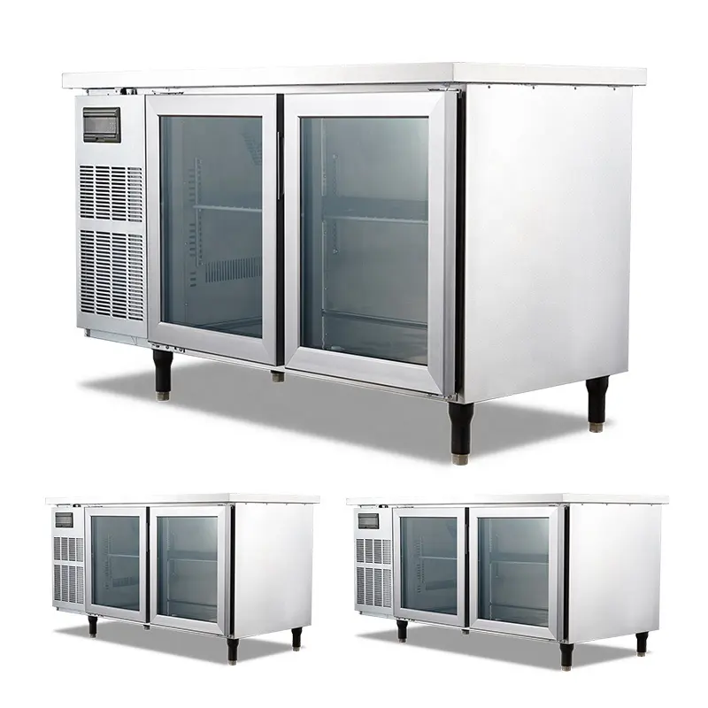 Resfriador para bancada comercial, equipamento de cozinha, resfriador, refrigerador, barra de geladeira de aço inoxidável