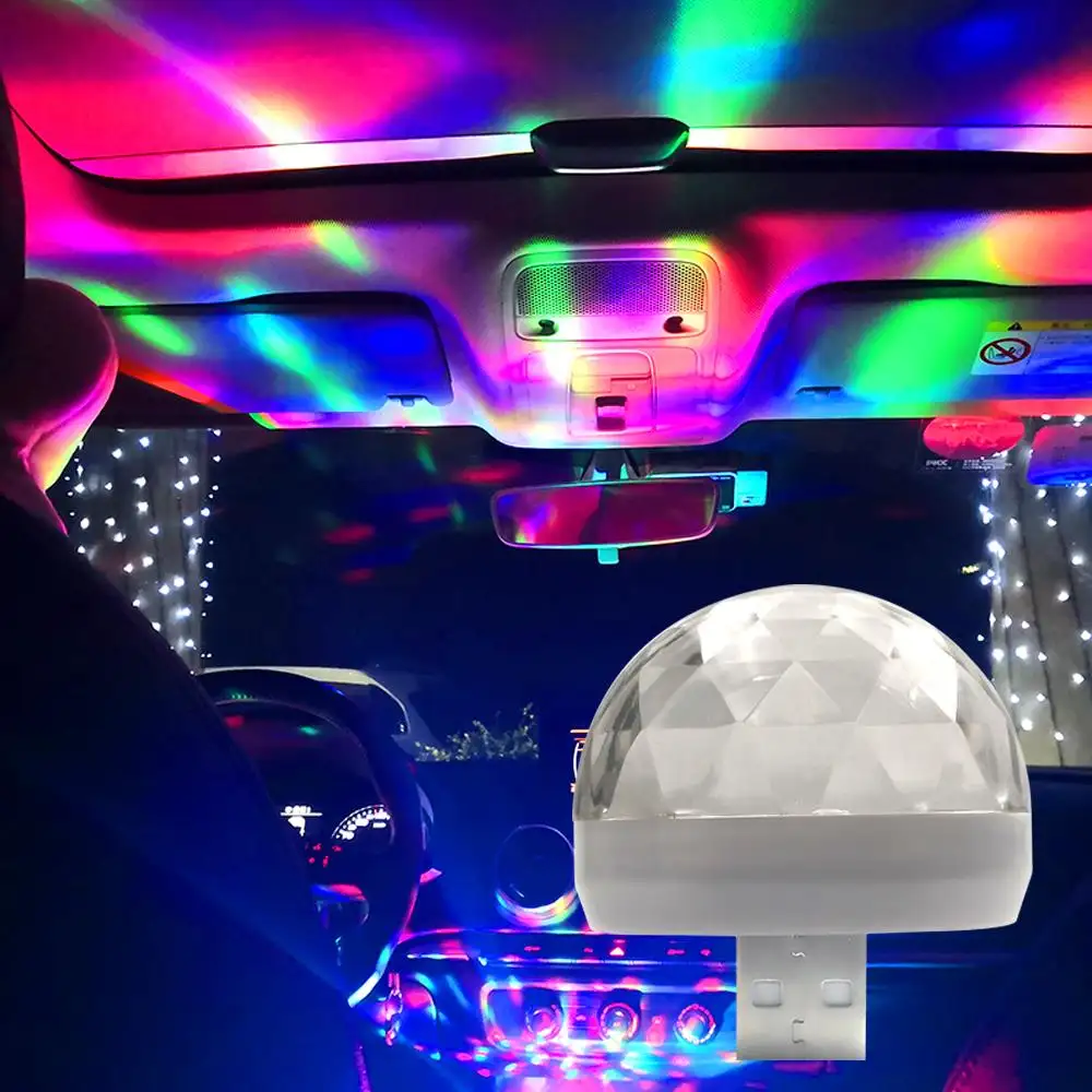 Alcantaled в машину с USB, туманный распылитель, окружающего света DJ RGB мини красочная музыкальная резонаторная usb-портами и светодиодным индикатором интерфейс для отдыха и вечеринок атмосфера гирлянда для внутреннего купола