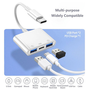 3 in 1 USB C USB OTG kart okuyucu Flash sürücü ile tip C şarj portu tip C telefon adaptörü için U Disk/fare/klavye bağlayın - Product Image 3