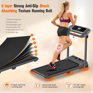 3,0 PS tragbare zusammen klappbare elektrische Laufband-LED-Anzeige 12 vor eingestellte Programme 300 LBS Kapazität Kompaktes kleines Home Walking Pad - Product Image 4