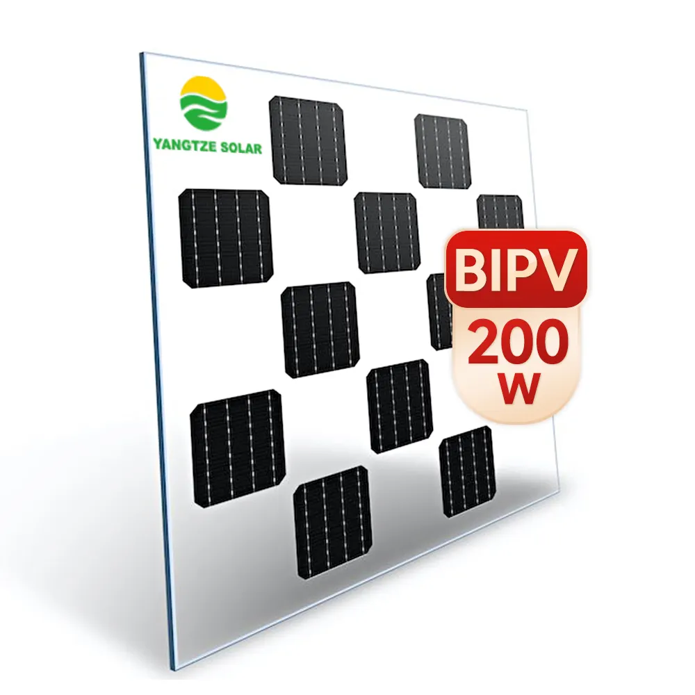Bipv paneli için 200W ince film kaynağı rekabetçi fiyat şeffaf arka levha güneş paneli modülü