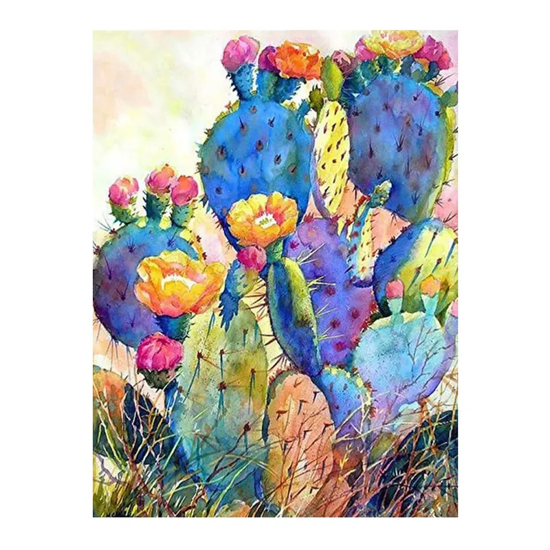 Modern Art Decor Diamond Embroidery Coloured Drawing Cactuses Diy Handicrafts Cross Stitch 5d Full Drill Diamond Painting