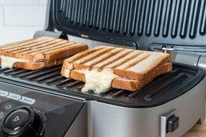 Griglia elettrica multifunzione con termostato regolabile con Timer aperto griglia a contatto in acciaio inossidabile griglia per colazione Panini Grill - Product Image 6