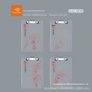 Auténtico autorizado Nezha impreso A4 madera contrachapada tablero transparente Clip estudiante patrón de dibujos animados tablero de escritura carpeta Cuadernos de PVC - Product Image 5