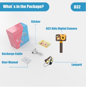 D32กล้องดิจิตอลสำหรับเด็ก, กล้องเซลฟี่พร้อมขาตั้งกล้องในตัวสำหรับเล่นเกมมินิ HD สำหรับเด็กหน้าจอ IPS ขนาด2.0นิ้วกล้องราคาถูก - Product Image 6