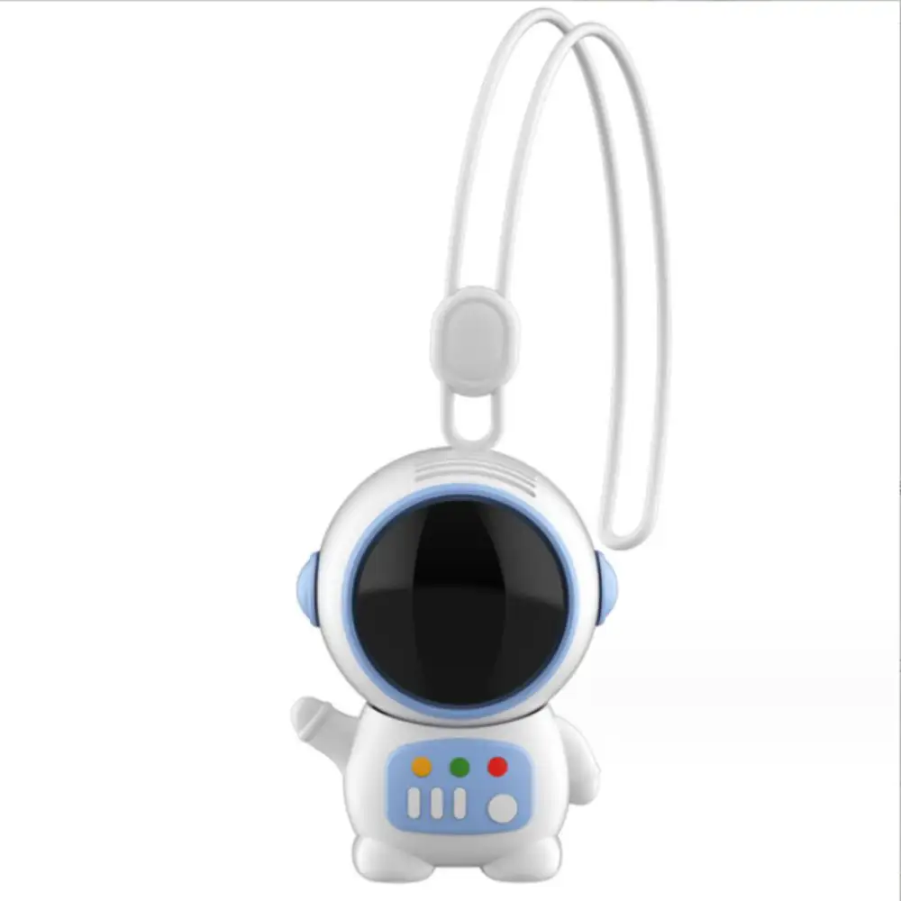 Groothandel Cartoon Astronaut Mini Oplaadbare Pocket Fan Usb Opladen Draagbare Bladloze Stille Ventilator