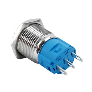 <span class=keywords><strong>16mm</strong></span> alçak gerilim Mini mikro arkadan aydınlatmalı Led mandal açık kapalı Push Button kilitleme anahtarı yuvarlak 3Pin NC - Product Image 4