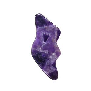 S şekli kazıma plaka S şekli ametist gugupanoları Gua Sha araçları yüz masaj aleti - Product Image 4