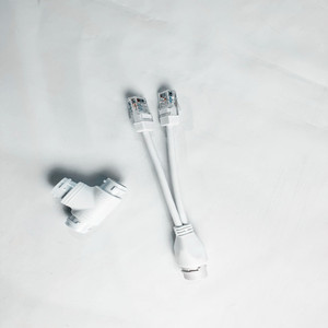 Conector de cablagem de rede 2 em 1, divisor POE, conector RJ45 de três vias para instalação de câmera de segurança