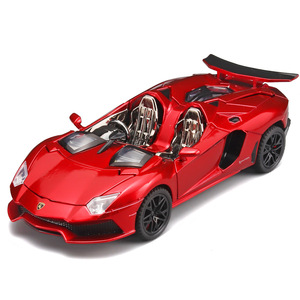Cabrio spor araba 1:32 Diecast Metal Model ses ve ışık geri çekin oyuncak tekerlekler hediye ile çocuk ölçekli Model arabalar için - Product Image 1
