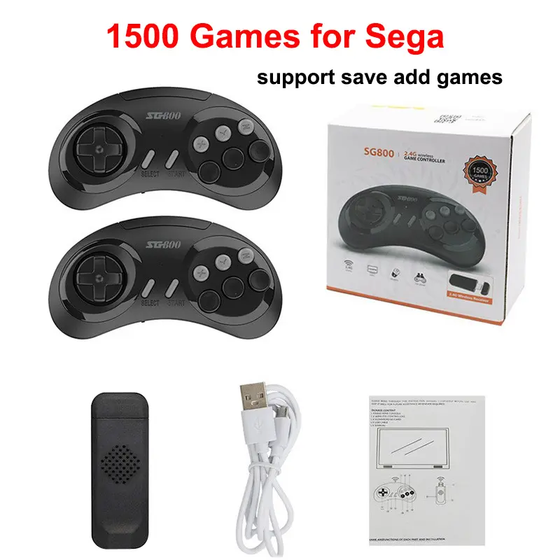 الجملة HD SG800 لعبة مصغرة عصا مع 2.4G المزدوج وحدات تحكم لاسلكية مدمجة في 1500/2700 الألعاب الكلاسيكية ريترو لعبة وحدة التحكم