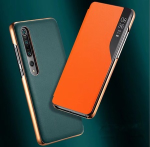 商务PU真皮手机壳翻盖智能后视镜车窗手机后盖适用于小米翻盖 - Product Image 2
