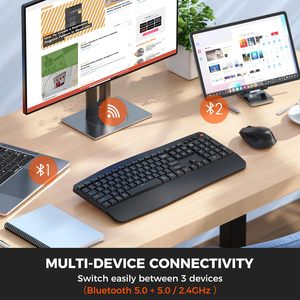 MEETION DirectorA-Ordenador y ratón con teclado numérico, receptor inalámbrico de 2,4 GHz, multisistema, USB, para el ordenador, el ratón y el teclado - Product Image 2