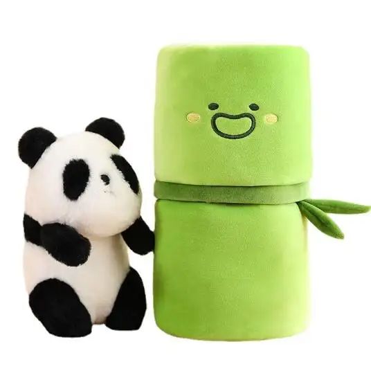 Juguete de peluche de Panda de tubo de bambú personalizado