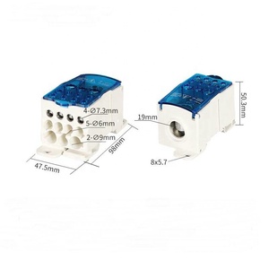 UKK 400A配电弹簧接线端子塑料Din导轨分配块，带螺钉端子 - Product Image 5