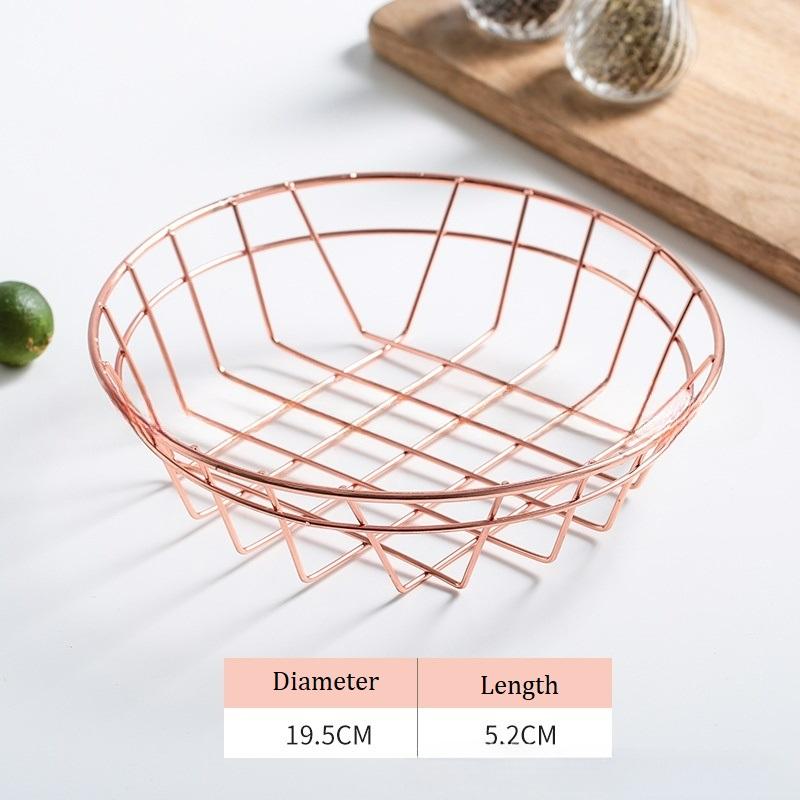 ตะกร้ากลมสีโรสโกลด์ขนาดเล็ก