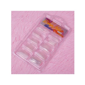 厂家定制高品质透明宠物塑料假指甲包装盒/定制指甲