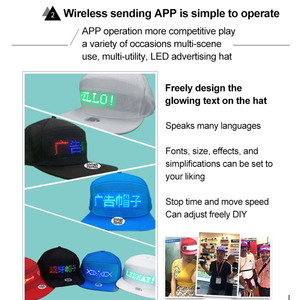 Gorra de mensaje Led a todo color Control de aplicación de carga Usb Mensaje de desplazamiento Pantalla Led Programable Mensaje Publicidad Sombrero - Product Image 4