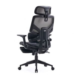 可调头枕电脑网眼人体工学5D扶手带脚凳的现代办公椅 - Product Image 2