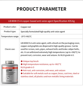 Corrosion Resistant Loctite LB 8008 C5-<strong>A</strong> 453.6g High-temperature Resistant Copper-Based Anti-Seize <strong>Lubricant</strong> for Bolts Studs - Product Image 3
