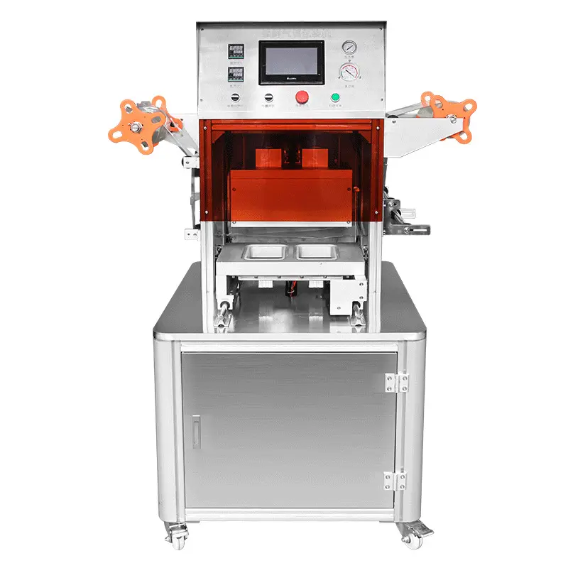 Volautomatische Verpakkingsmachine Voor Gemodificeerde Atmosfeer, Sluitmachine Voor Verse Dozen, Vacuümpompen En Stikstofvulmachine