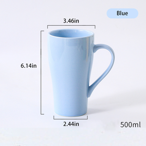 17オンスシンプルソリッドカラープレーンラージセラミックミルクティーコーヒーカップハンドル付き - Product Image 6