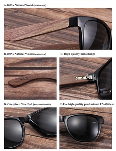 2024 New Arrival Stylish biểu tượng tùy chỉnh kính mặt trời khung nhựa Walnut gỗ đền phân cực Kính mát - Product Image 4