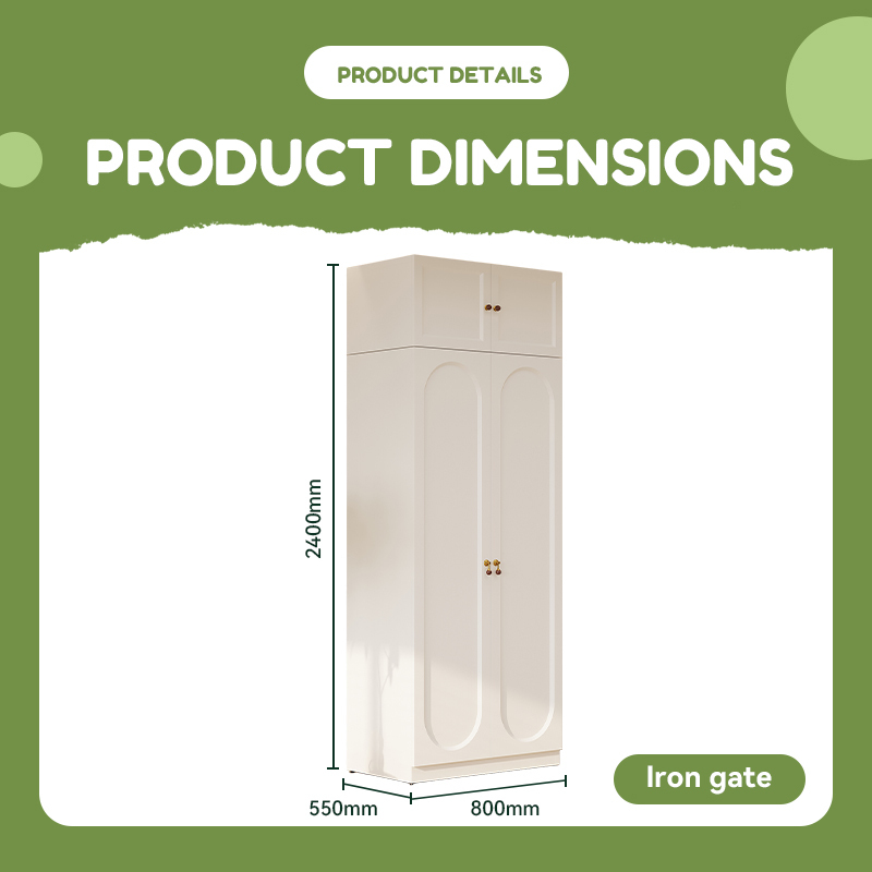 White Double Door wardrobe with Top Cabinet