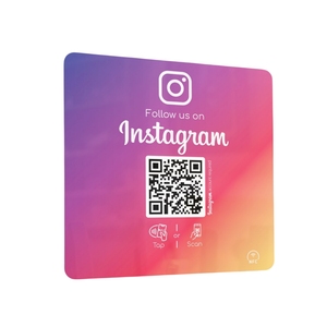Follow Us on Instagram Facebook Google NFC Card Sticker Tap Scan QR <strong>Code</strong> Nfc213 215 216 Table Tag Sticker - Product Image 1