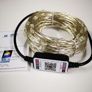 USB умная гирлянда RGB с дистанционным управлением, праздничное украшение для рождественской елки с дистанционным управлением, подсветка для создания музыки и синхронизации дерева с управлением через приложение - Product Image 5