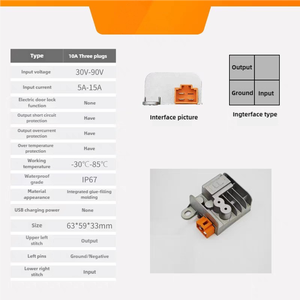 Dc-dc转换器48V 60V 72v至12V 10A三插头EV电压转换器，带可选USB输出5V2A和快速充电电缆 - Product Image 4