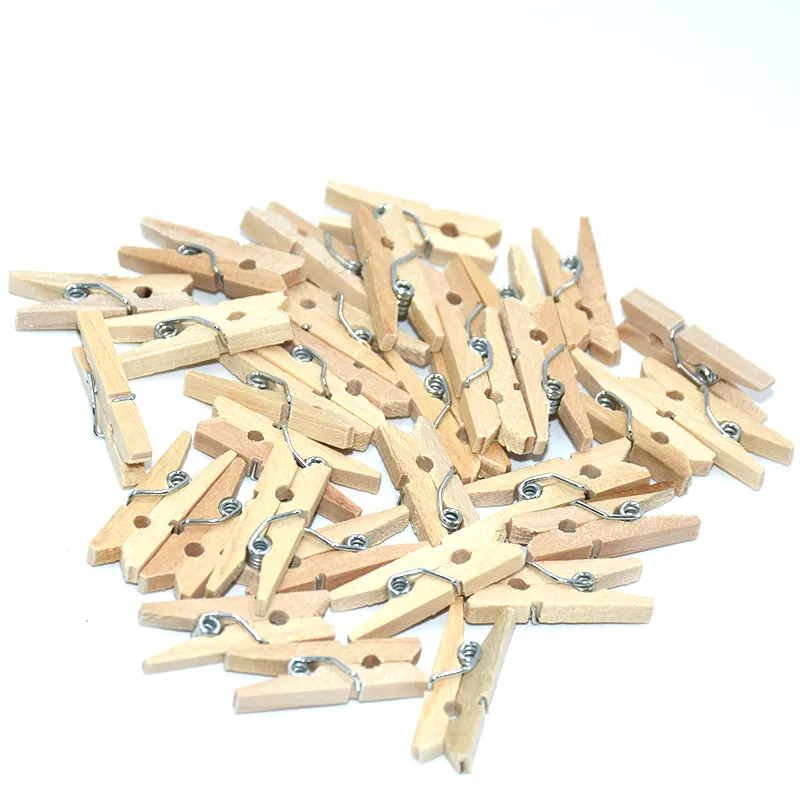 Jimao 2.5cm 4.5cm Mini clips en bois photo clips décoratifs couleurs assorties H25mm mini pinces à linge en bois avec CIQ