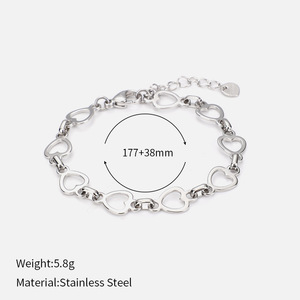 ファッションフレンチスタイル高品質ラブハートクロスチェーンチタンスチールゴールドブレスレット女性用男性ギフトジュエリー