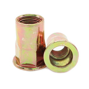 M4 M5 M6 M8 M10 sınıf 4.8 karbon çelik çinko kaplama düz yuvarlak kafa iç ve dış yarım hex perçin fındık - Product Image 5