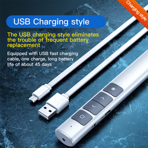 Puntatore del presentatore della penna del puntatore del punto rosso ricaricabile USB di alta qualità per la penna di tornitura della pagina di presentazione di Powerpoint PPT - Product Image 2