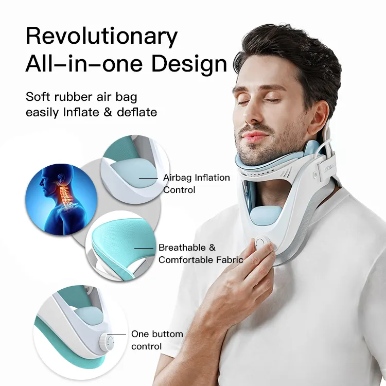Dispositivo de tração ortopédica de pescoço, dispositivo de decompressão para a cabeça e o pescoço, suporte para terapia de reabilitação, 27*22*24cm