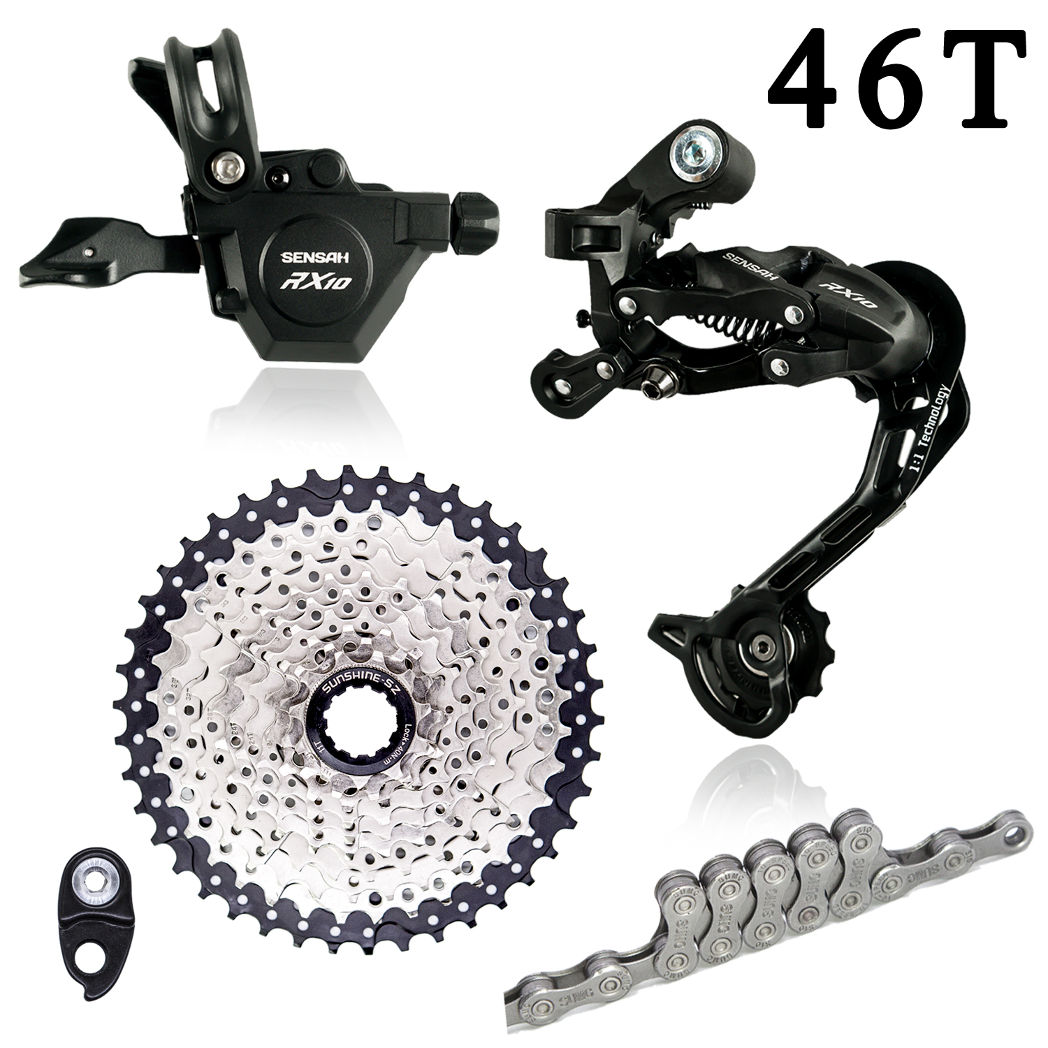 Cassette 46T, ensemble noir argent