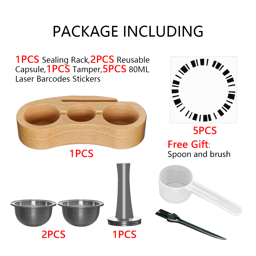 Brown(1pcs filling rack 2pcs pods 1pcs tamper 5pcs laser)