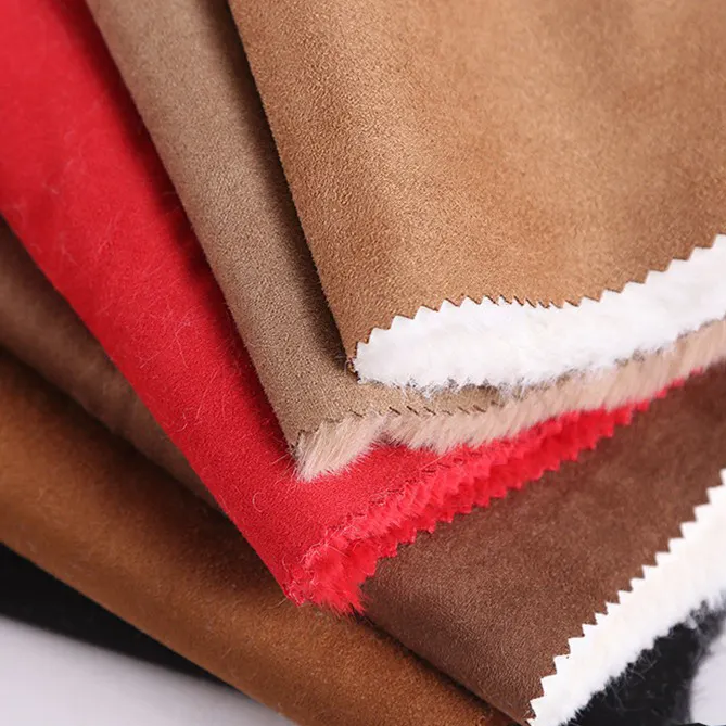 100% Polyester Warp Faux Suede Backed Cony Hair Fur Fabric Material Jacket Overcoat