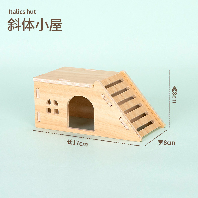 Solid wood slanted house