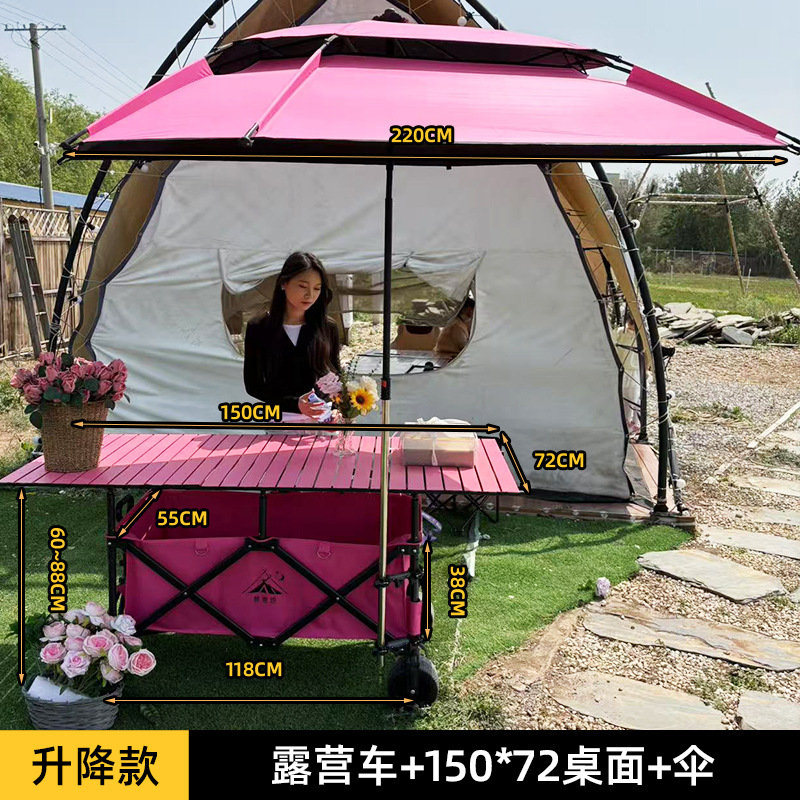 15072 Cochecito de mesa grande con sombrilla - Rosa