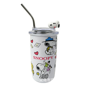 Hiện đại cổ điển hai lớp thép không gỉ cốc nước với cao xuất hiện phim hoạt hình khâu mới xuyên biên giới chân không du lịch rơm - Product Image 6