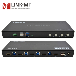 用于PC/游戏/工作站的4端口HDMI KVM交换机4K60Hz 18Gbps 1进4出多设备设置