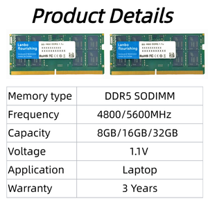 DDR5 1.1V 16GB 32GB 64GB 4800MHZ 5600MHZ SODIMMラップトップRAMノートパソコン用メモリ在庫あり - Product Image 4