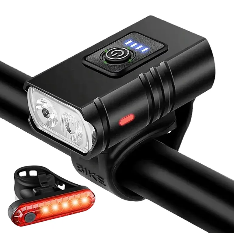 Customized Outdoor Riding Equipment Usb Rechargeable Bike Light Led Waterproof Night Riding Lighting Bicycle Lights Set