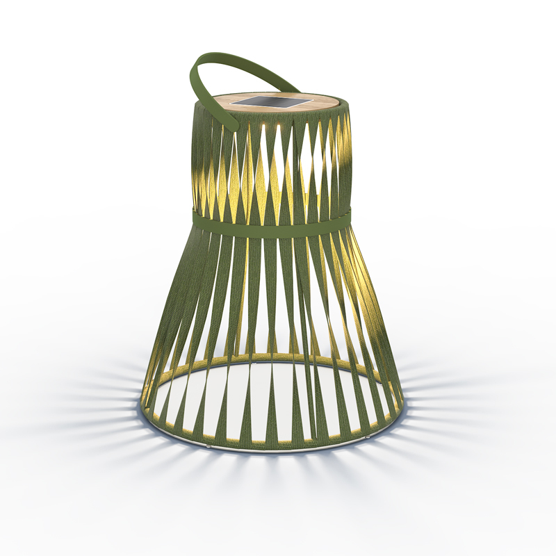 XL - Seagrass Solar LED Lanter
