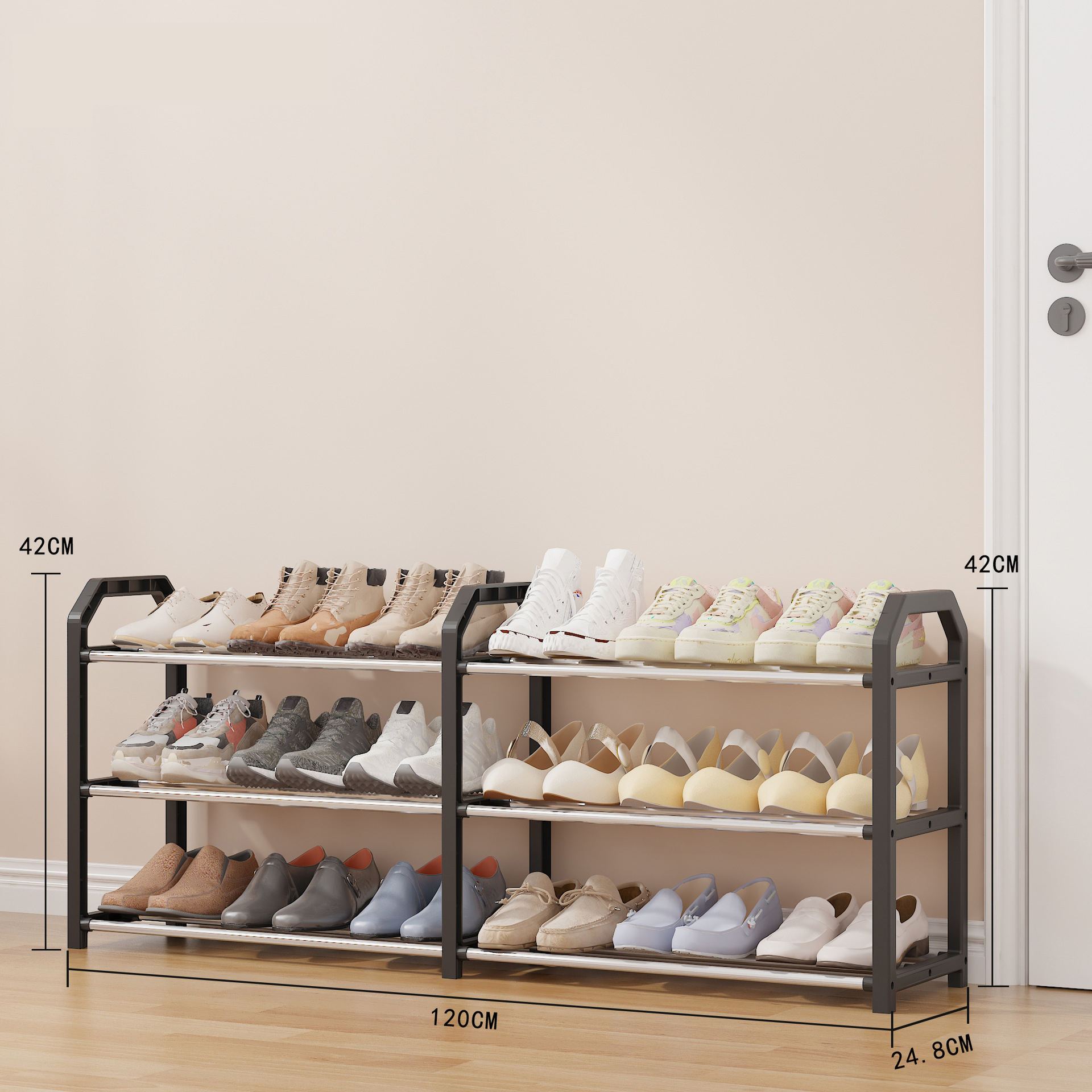 Black/2 columns/3 layers